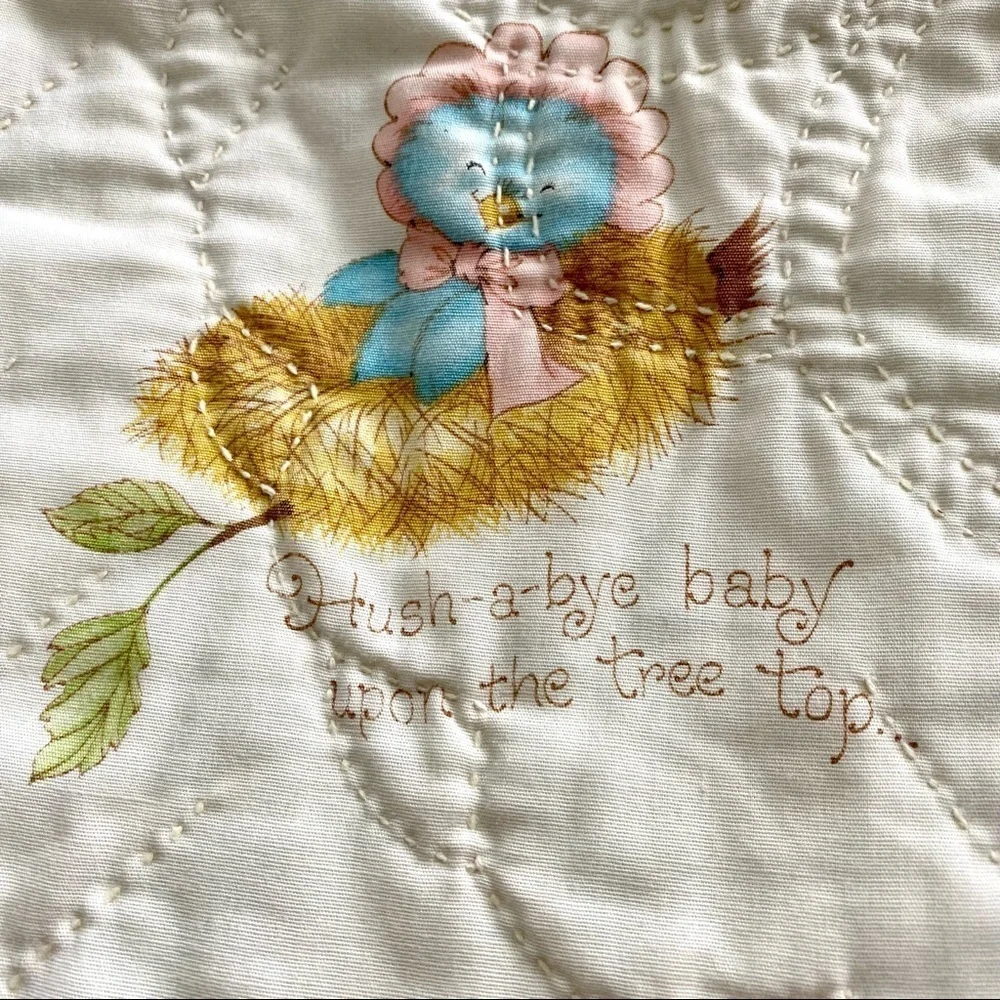 Vintage Handmade Quilted Blanket Twin Size 63x80